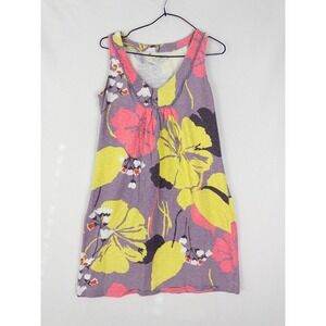 Boden Dress Womens 8 Floral V Neck Tank Midi Spring Printed